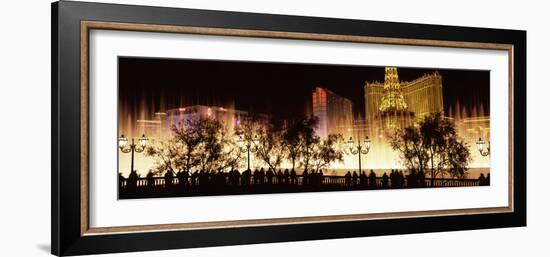 Hotels in a City Lit Up at Night, the Strip, Las Vegas, Nevada, USA-null-Framed Photographic Print