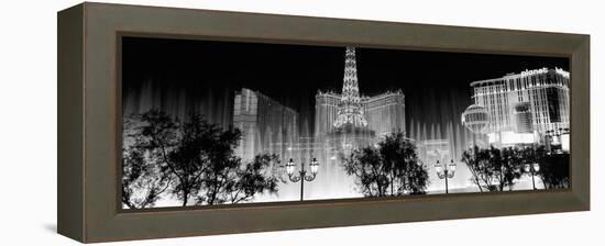 Hotels in a City Lit Up at Night, the Strip, Las Vegas, Nevada, USA-null-Framed Stretched Canvas