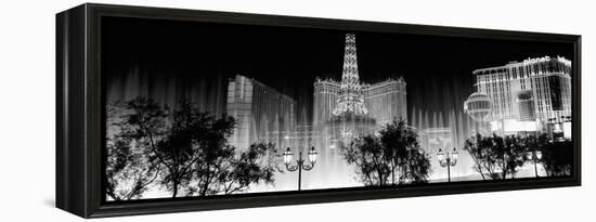 Hotels in a City Lit Up at Night, the Strip, Las Vegas, Nevada, USA-null-Framed Stretched Canvas
