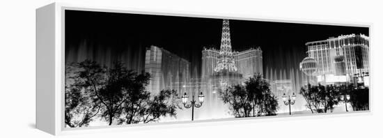 Hotels in a City Lit Up at Night, the Strip, Las Vegas, Nevada, USA-null-Framed Stretched Canvas