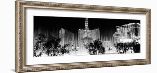 Hotels in a City Lit Up at Night, the Strip, Las Vegas, Nevada, USA-null-Framed Photographic Print