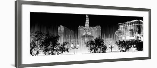 Hotels in a City Lit Up at Night, the Strip, Las Vegas, Nevada, USA-null-Framed Photographic Print