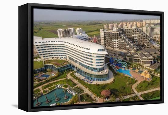 Hotels in Lara Beach, Aerial, Antalya, Turkey-Ali Kabas-Framed Premier Image Canvas