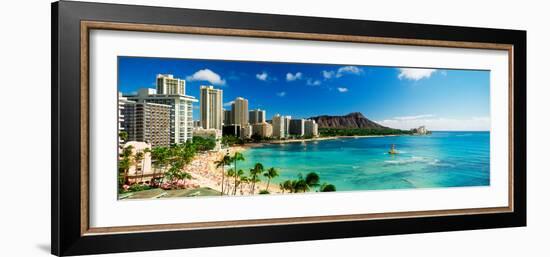 Hotels on the Beach, Waikiki Beach, Oahu, Honolulu, Hawaii, USA-null-Framed Photographic Print