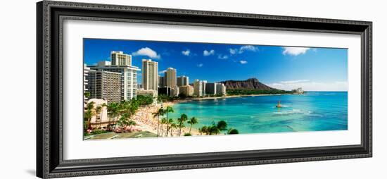 Hotels on the Beach, Waikiki Beach, Oahu, Honolulu, Hawaii, USA-null-Framed Photographic Print