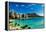 Hotels on the beach, Waikiki Beach, Oahu, Honolulu, Hawaii, USA-null-Framed Premier Image Canvas