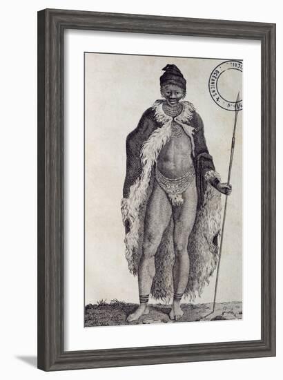 Hottentot Man, Engraving from Travels into Interior of Africa Via Cape of Good Hope-Francois Le Vaillant-Framed Giclee Print