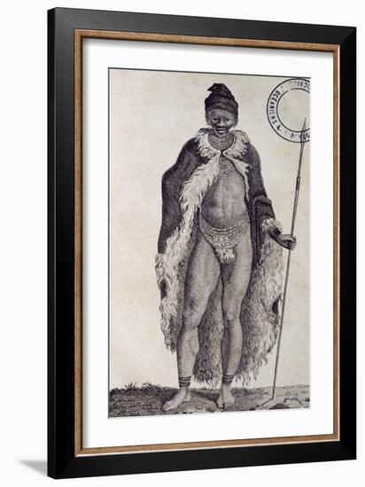 Hottentot Man, Engraving from Travels into Interior of Africa Via Cape of Good Hope-Francois Le Vaillant-Framed Giclee Print