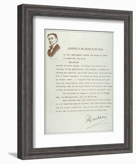 Houdini's Challenge to Any Medium in the World (Print)-null-Framed Giclee Print