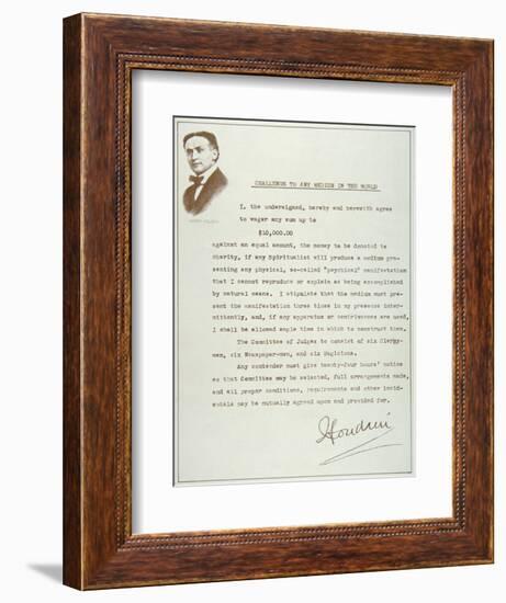 Houdini's Challenge to Any Medium in the World (Print)-null-Framed Giclee Print