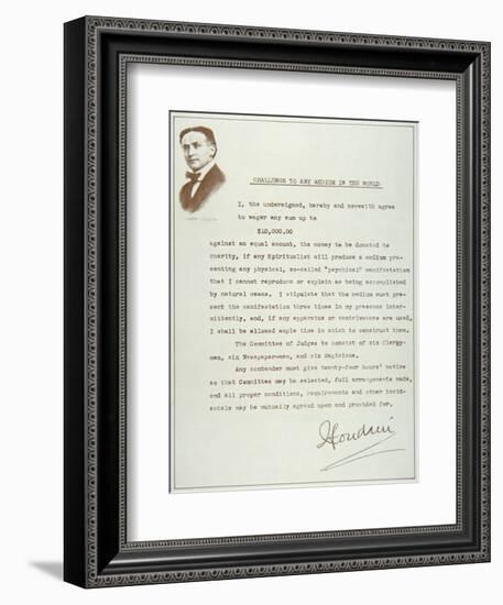 Houdini's Challenge to Any Medium in the World (Print)-null-Framed Giclee Print