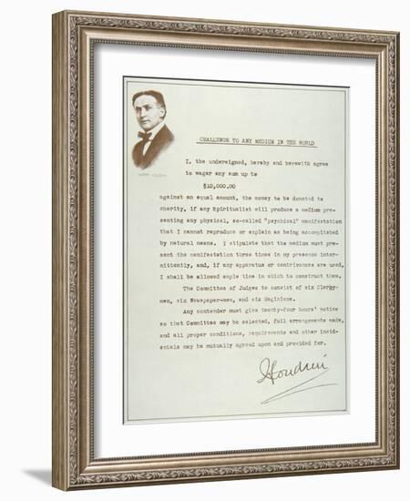 Houdini's Challenge to Any Medium in the World (Print)-null-Framed Giclee Print