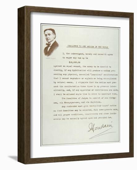 Houdini's Challenge to Any Medium in the World (Print)-null-Framed Giclee Print