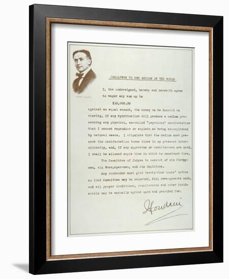 Houdini's Challenge to Any Medium in the World (Print)-null-Framed Giclee Print