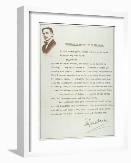 Houdini's Challenge to Any Medium in the World (Print)-null-Framed Giclee Print