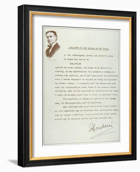 Houdini's Challenge to Any Medium in the World (Print)-null-Framed Giclee Print