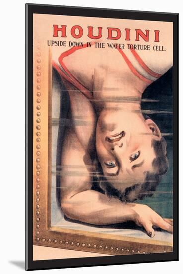 Houdini: Upside Down in the Water Torture Cell-null-Mounted Art Print