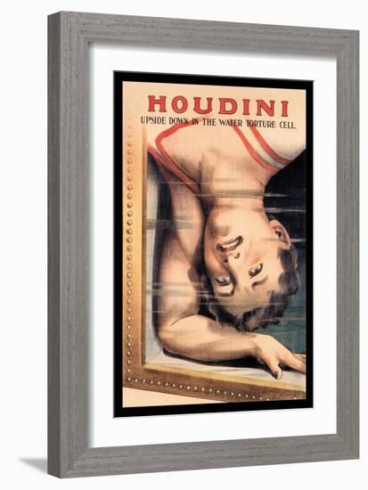 Houdini: Upside Down in the Water Torture Cell-null-Framed Art Print