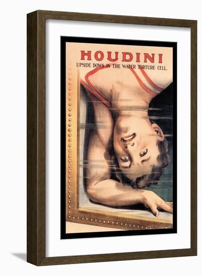 Houdini: Upside Down in the Water Torture Cell-null-Framed Art Print