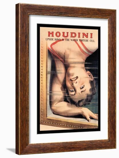 Houdini: Upside Down in the Water Torture Cell-null-Framed Art Print