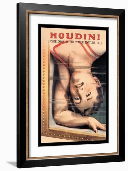 Houdini: Upside Down in the Water Torture Cell-null-Framed Art Print