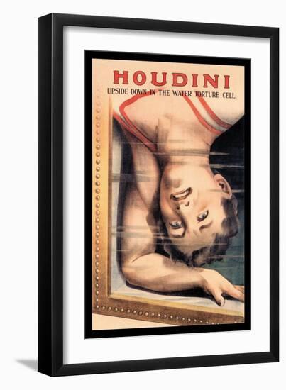 Houdini: Upside Down in the Water Torture Cell-null-Framed Art Print