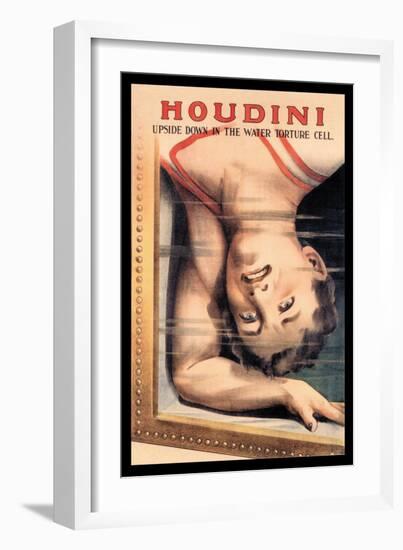 Houdini: Upside Down in the Water Torture Cell-null-Framed Art Print