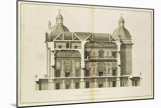 Houghton Hall: Cross-Section of the Hall and Salon, Engraved by Pierre Fourdrinier, 1735-Isaac Ware-Mounted Giclee Print