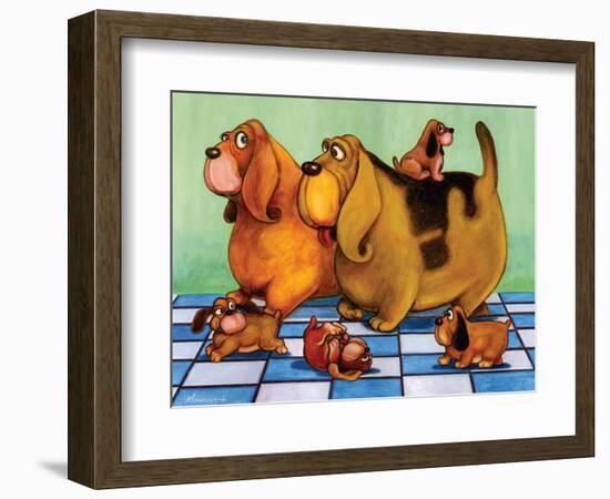 Hounddog Family Picnic-Kourosh-Framed Photographic Print