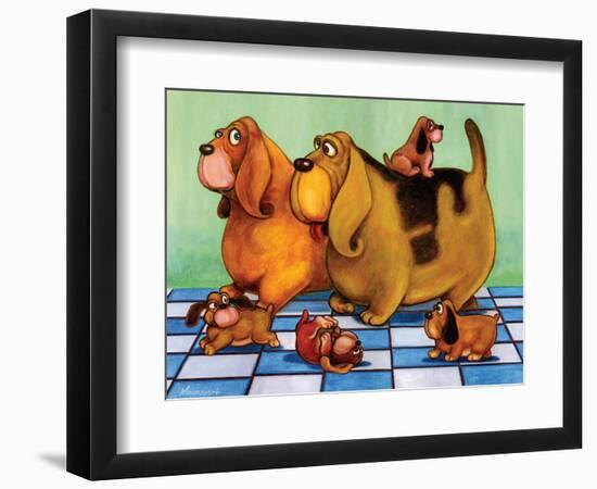 Hounddog Family Picnic-Kourosh-Framed Photographic Print