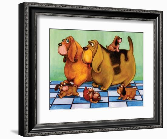 Hounddog Family Picnic-Kourosh-Framed Photographic Print