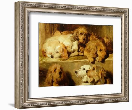 Hounds in a Kennel-Edwin Henry Landseer-Framed Giclee Print