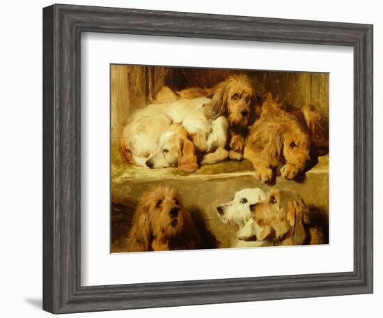 Hounds in a Kennel-Edwin Henry Landseer-Framed Giclee Print