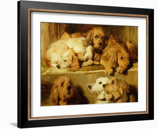 Hounds in a Kennel-Edwin Henry Landseer-Framed Premium Giclee Print