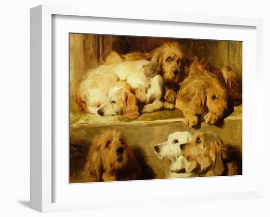 Hounds in a Kennel-Edwin Henry Landseer-Framed Premium Giclee Print