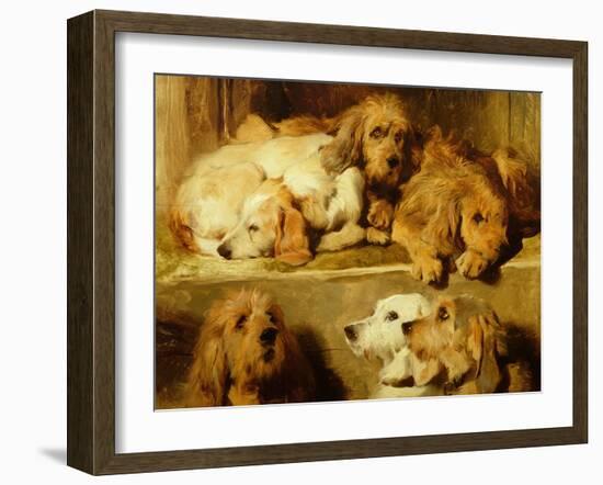 Hounds in a Kennel-Edwin Henry Landseer-Framed Giclee Print