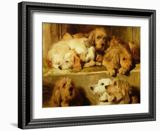 Hounds in a Kennel-Edwin Henry Landseer-Framed Giclee Print