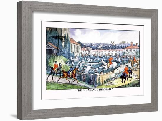 Hounds Lead Hunters Into a Graveyard-Henry Thomas Alken-Framed Art Print