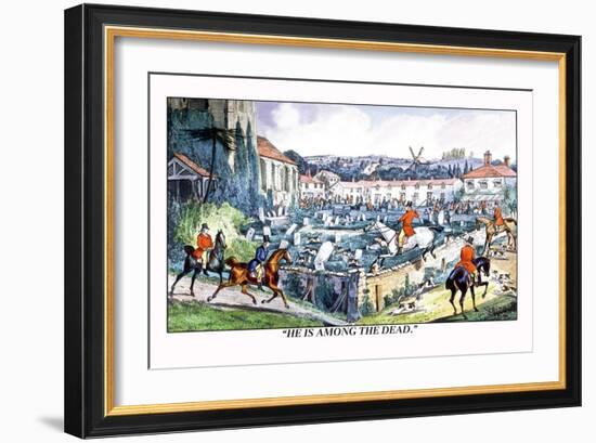 Hounds Lead Hunters Into a Graveyard-Henry Thomas Alken-Framed Art Print