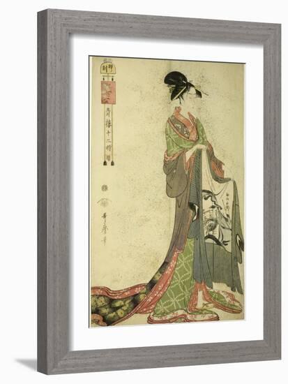 Hour of the Hare [6Am] (U No Koku), from the Series 'The Twelve Hours in Yoshiwara', C.1794-Kitagawa Utamaro-Framed Giclee Print