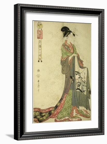 Hour of the Hare [6Am] (U No Koku), from the Series 'The Twelve Hours in Yoshiwara', C.1794-Kitagawa Utamaro-Framed Giclee Print