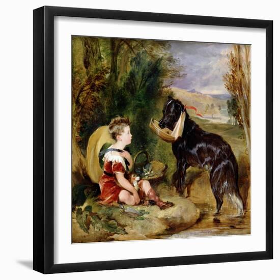 Hours of Innocence: Lord Alexander Russell Son of the 6th Duke of Bedford with His Dog-Edwin Henry Landseer-Framed Giclee Print