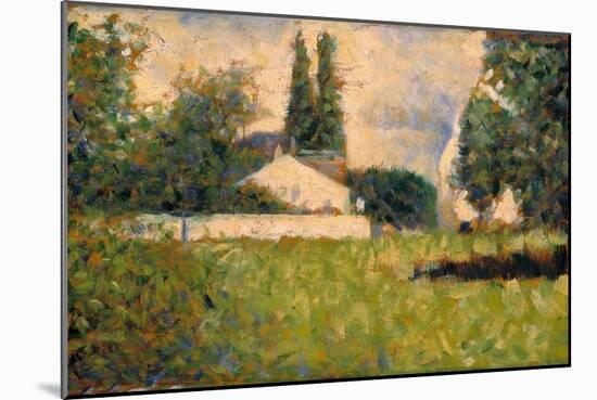 House among Trees / Maison Dans Les Arbres, C.1883 (Oil on Panel)-Georges Pierre Seurat-Mounted Giclee Print