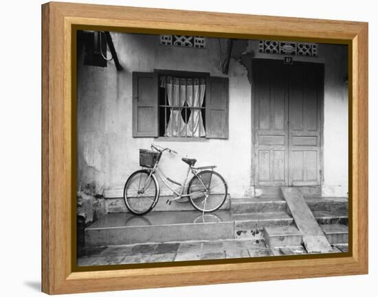 House and Bicycle, Hanoi, Vietnam-Walter Bibikow-Framed Premier Image Canvas