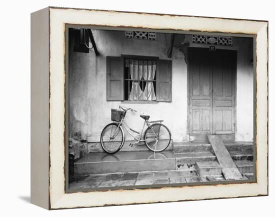 House and Bicycle, Hanoi, Vietnam-Walter Bibikow-Framed Premier Image Canvas