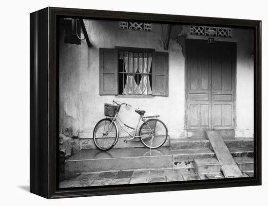 House and Bicycle, Hanoi, Vietnam-Walter Bibikow-Framed Premier Image Canvas