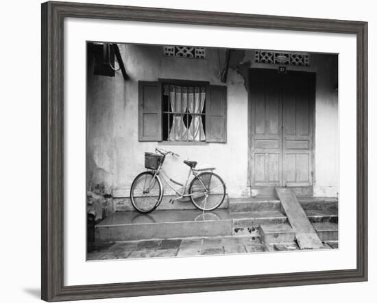 House and Bicycle, Hanoi, Vietnam-Walter Bibikow-Framed Photographic Print