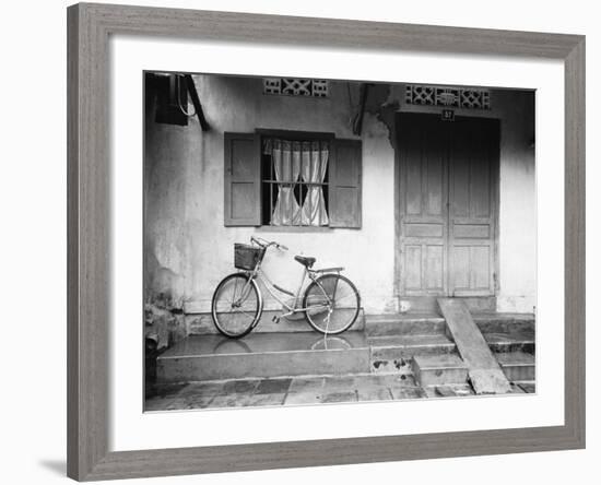 House and Bicycle, Hanoi, Vietnam-Walter Bibikow-Framed Photographic Print