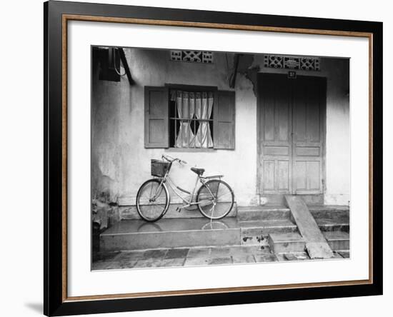 House and Bicycle, Hanoi, Vietnam-Walter Bibikow-Framed Photographic Print