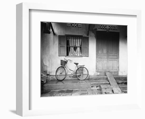 House and Bicycle, Hanoi, Vietnam-Walter Bibikow-Framed Photographic Print